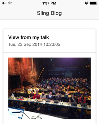 Sling blog app screenshot
