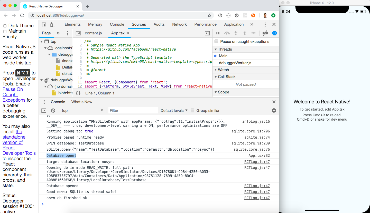 SQLite plugin installed and functional!