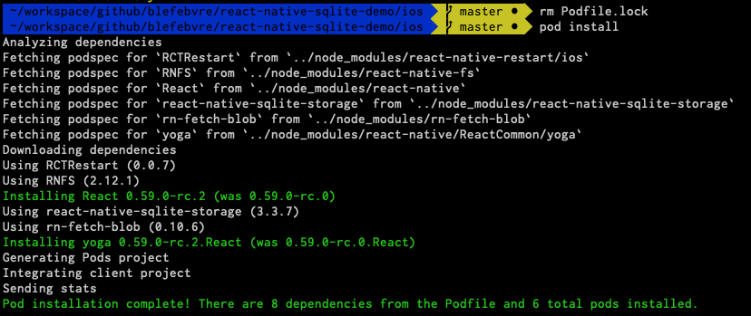 Cocoapods installing new version of React pods