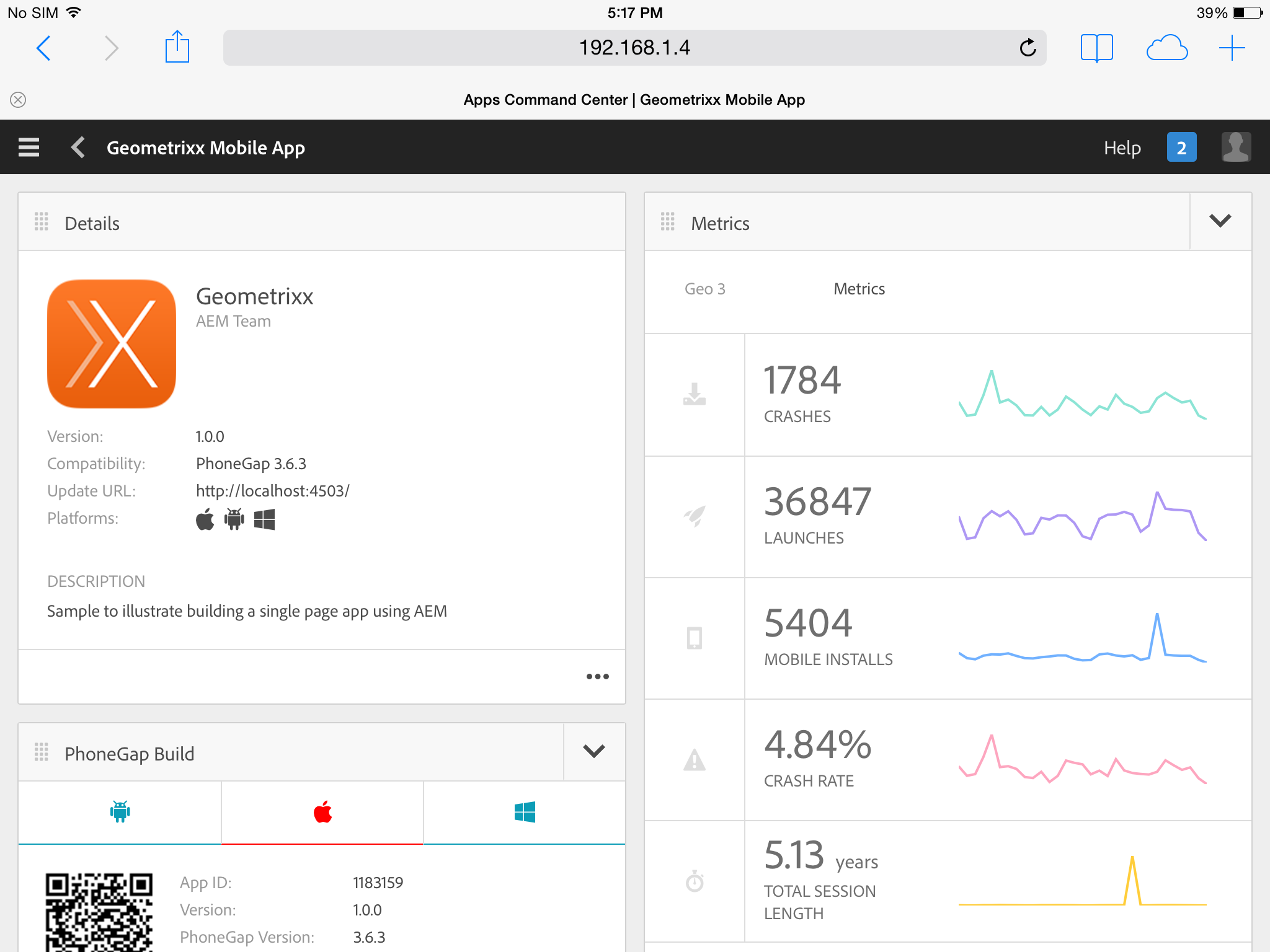 AEM Apps Command Center